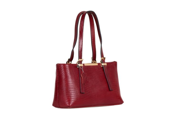 نمای سه‌رخ کیف زنانه چرم طبیعی بهشتیان کد 1028 با طراحی کلاسیک و دوخت دقیق