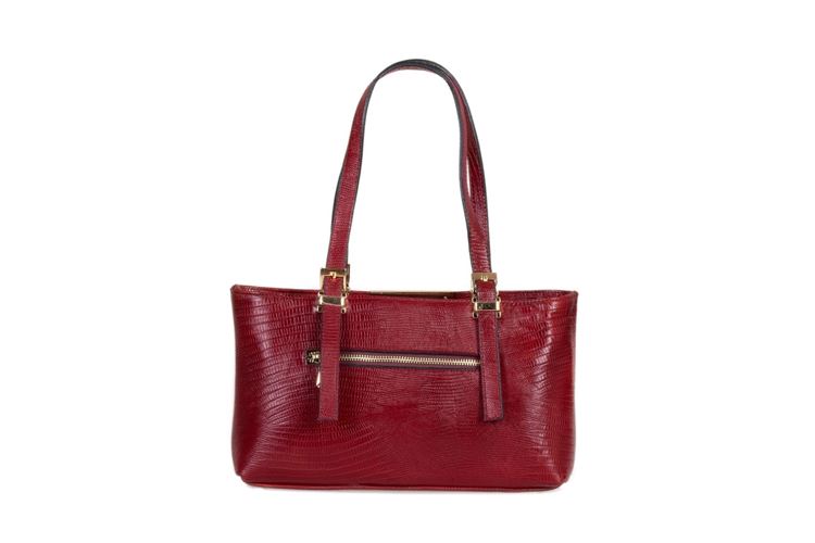 نمای پشت کیف زنانه چرم طبیعی کد 1028 با دوخت منظم و رنگ اصیل چرم