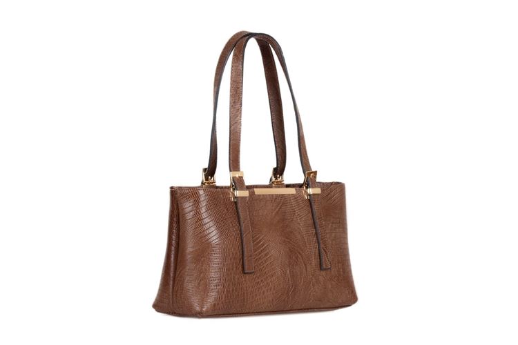 نمای سه‌رخ کیف زنانه چرم طبیعی بهشتیان کد 1028 با طراحی کلاسیک و دوخت دقیق