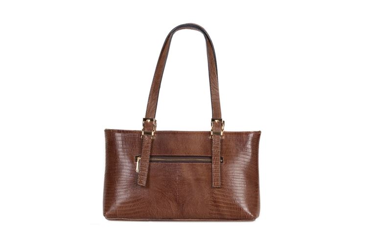 نمای پشت کیف زنانه چرم طبیعی کد 1028 با دوخت منظم و رنگ اصیل چرم