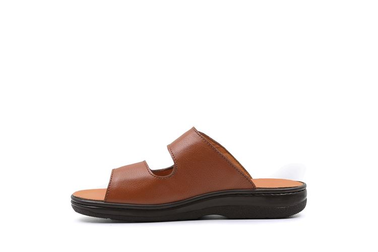 نمای جانبی صندل مردانه چرمی نایس با زیره پلی‌اورتان