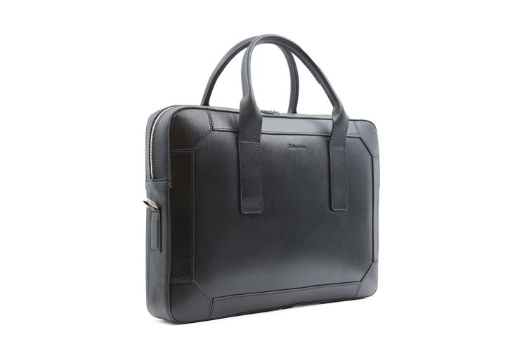 نمای سه‌رخ کیف اداری چرم طبیعی بهشتیان کد 1183 با طراحی رسمی و دوخت ظریف