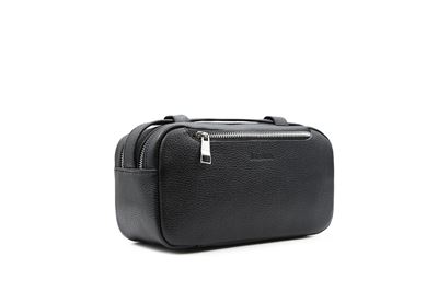 نمای سه‌رخ کیف دستی چرم طبیعی مردانه بهشتیان کد 354 با طراحی رسمی