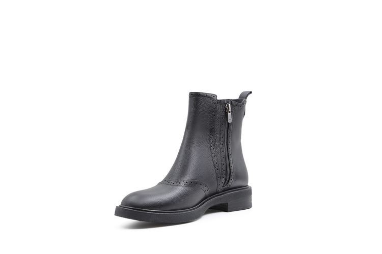 نیم‌بوت زنانه کد 0013 چرم طبیعی نمای سه‌رخ	