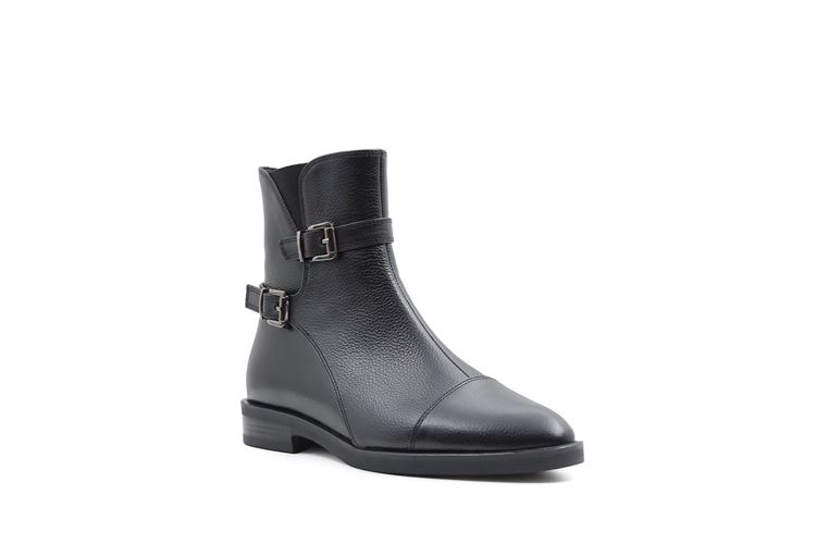 نمای سه‌رخ نیم‌بوت زنانه کد 0015 چرم طبیعی