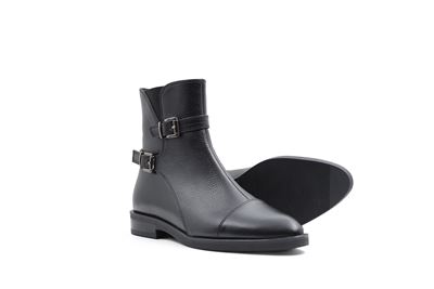 نمای سه‌رخ نیم‌بوت زنانه کد 0015 چرم طبیعی