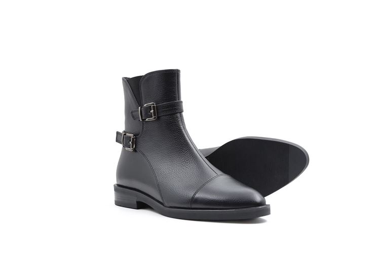 نمای سه‌رخ نیم‌بوت زنانه کد 0015 چرم طبیعی