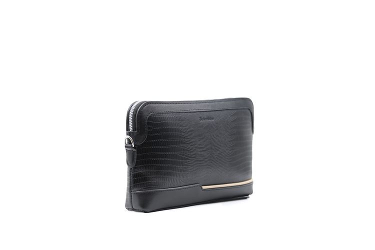 نمای سه‌رخ کیف چرم طبیعی کد 1193 بهشتیان با فرم مستطیلی و دوخت تمیز