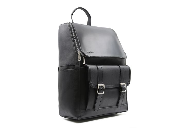 نمای سه‌رخ کوله پشتی چرم طبیعی کد 1194 بهشتیان با طراحی کلاسیک